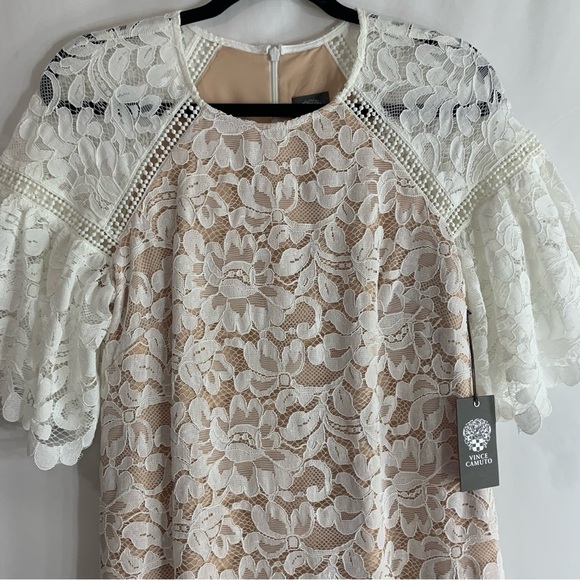 NWT Vince Camuto Scalloped Hem White Lace Dress, size 8 - Picture 4 of 14
